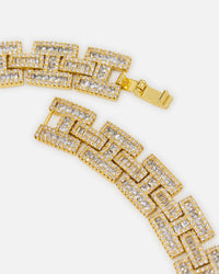 Saint Morta Baguette Interlink Chain Iced Gold