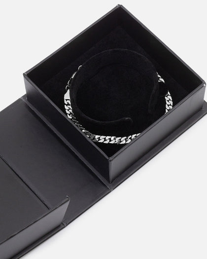 Saint Morta Flat Faced Curb Bracelet White Gold