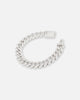 Saint Morta 14mm Interlink Bracelet Iced White Gold