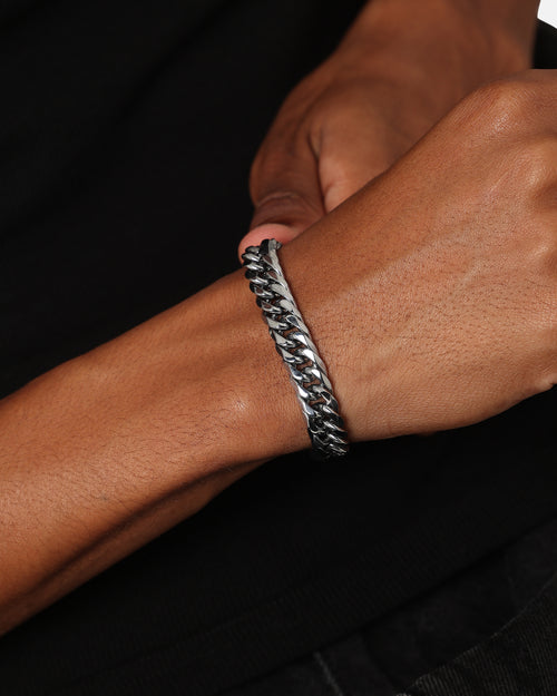 Saint Morta 12mm Double Link Bracelet White Gold