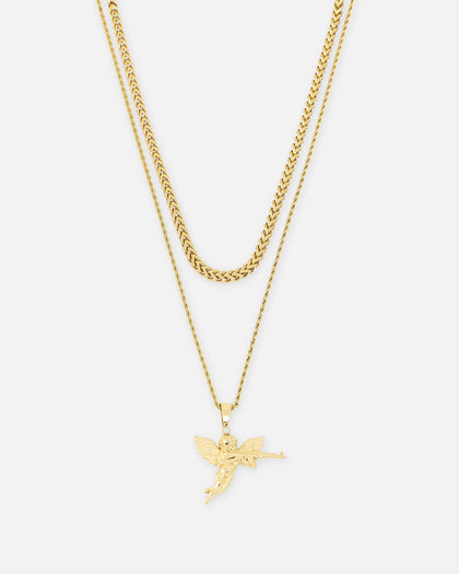 Saint Morta Franco Rope Cupid Chain Set Gold