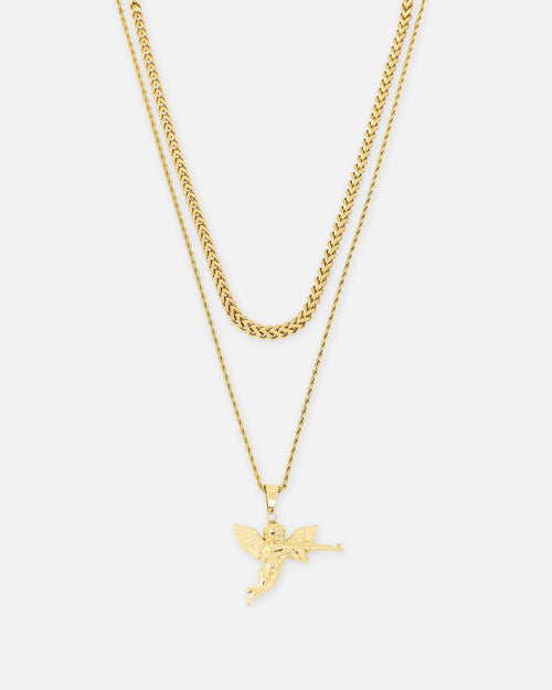 Saint Morta Franco Rope Cupid Chain Set Gold