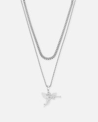 Saint Morta Franco Rope Cupid Chain Set White Gold