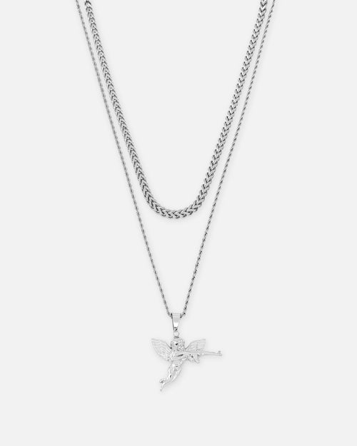 Saint Morta Franco Rope Cupid Chain Set White Gold