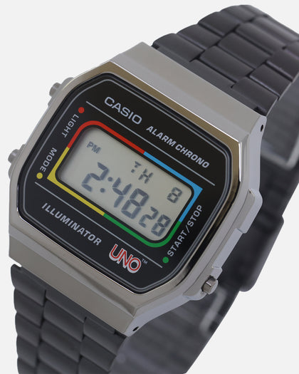 Casio X UNO A168WEUC-1A Watch Silver/Black