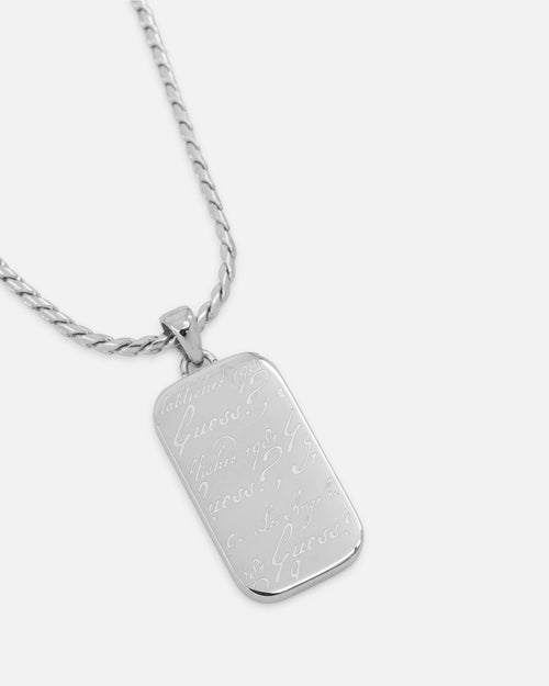 Guess Mainline Script Tag 26" Necklace Multi