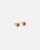 Saint Morta Mini Round Cut Halo Earrings Gold/Garnet