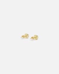 Saint Morta Mini Round Cut Halo Earrings Gold/Garnet