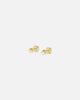 Saint Morta Mini Round Cut Halo Earrings Gold/Garnet
