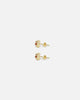 Saint Morta Mini Round Cut Halo Earrings Gold/Garnet
