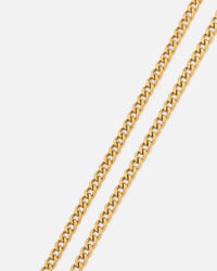 Saint Morta Holy Stacked 3mm Cuban Chain Necklace Gold