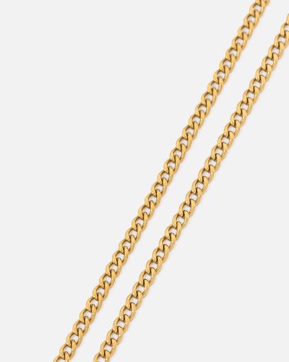 Saint Morta Holy Stacked 3mm Cuban Chain Necklace Gold