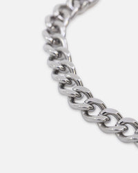 Ed Hardy Scroll Logo Curb Chain Bracelet Silver