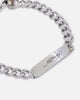 Ed Hardy Scroll Logo Curb Chain Bracelet Silver