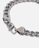 Ed Hardy Scroll Logo Curb Chain Bracelet Silver