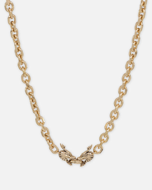 Ed Hardy Dragon Choker Chain Necklace Gold