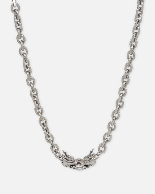 Ed Hardy Dragon Choker Chain Necklace Silver