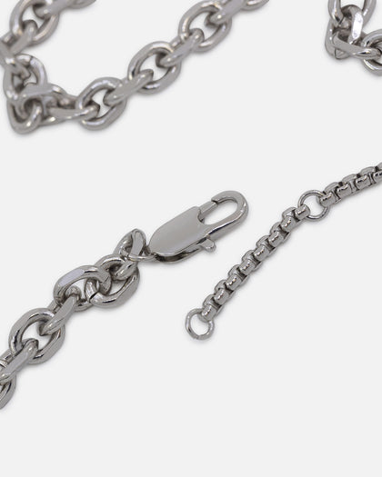 Ed Hardy Dragon Choker Chain Necklace Silver