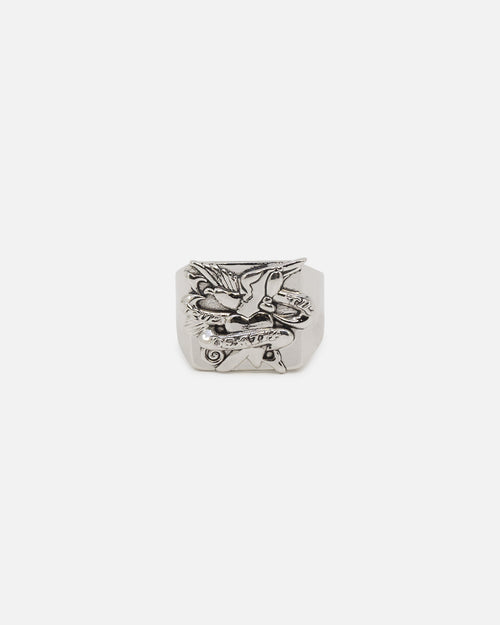 Ed Hardy Heart & Dagger Ring Silver
