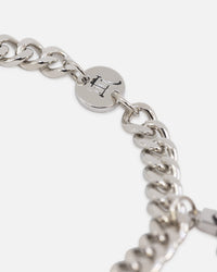 Ed Hardy Multi Charm Cuban Chain Bracelet Silver