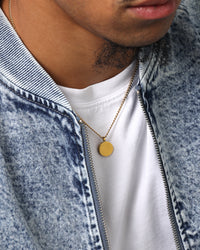 Saint Morta Round Totem Pendant Chain Gold
