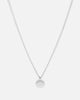 Saint Morta Round Totem Pendant Chain White Gold
