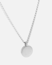 Saint Morta Round Totem Pendant Chain White Gold