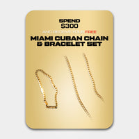 Saint Morta Miami Cuban Chain & Bracelet Bundle Gold