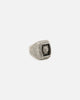 Guess Mainline 14mm Lion Pave Signet Ring Silver