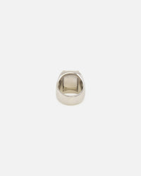 Guess Mainline 14mm Lion Pave Signet Ring Silver
