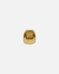 Guess Mainline 14mm Lion Pave Signet Ring Gold