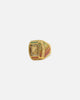 Guess Mainline 14mm Lion Pave Signet Ring Gold