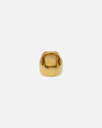Guess Mainline 14mm Lion Pave Signet Ring Gold