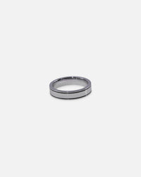 Saint Morta 5mm Black Etched Ring White Gold
