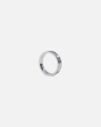 Saint Morta 5mm Black Etched Ring White Gold