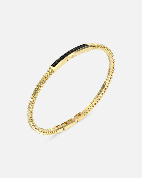 Guess Mainline Noir Crystals Plate Bracelet Gold