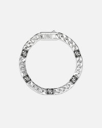 Guess Mainline 4G Curb Chain Pave Bracelet Silver