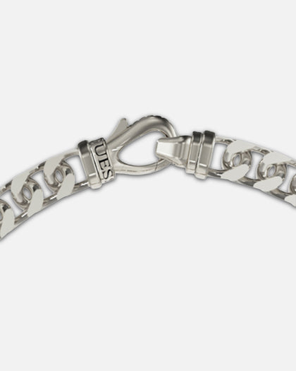 Guess Mainline Lion King Crystal Exagon Necklace Silver