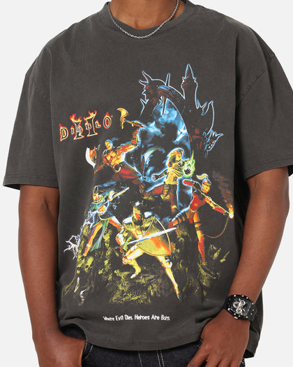 73Studio X Diablo Halloween Heroes Are Born Heavyweight T-Shirt Black Wash