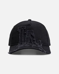 New Era Los Angeles Dodgers 'Applique Distressed' 9FORTY A-Frame Snapback Navy