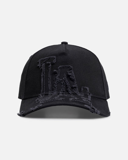 New Era Los Angeles Dodgers 'Applique Distressed' 9FORTY A-Frame Snapback Navy