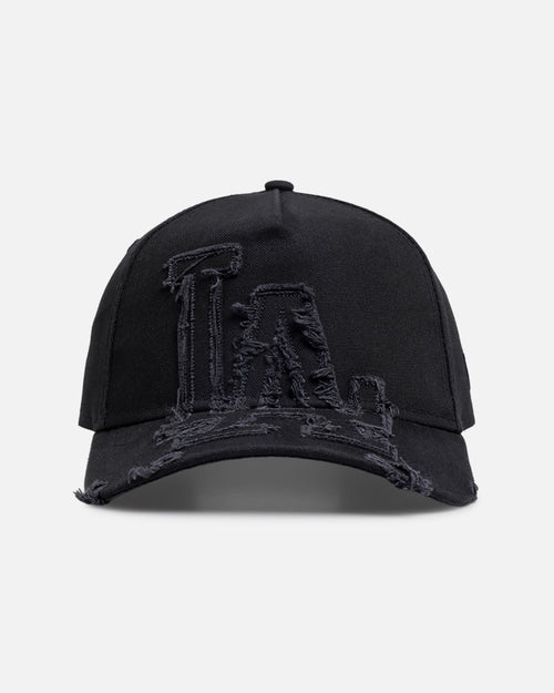 New Era Los Angeles Dodgers 'Applique Distressed' 9FORTY A-Frame Snapback Navy