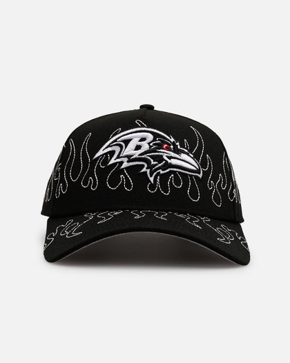 New Era Baltimore Ravens 'Outline Flames' 9FORTY A-Frame Snapback Black