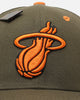 Mitchell & Ness Miami Heat 'Harmony of Hues' Pro Crown Snapback Olive/Orange