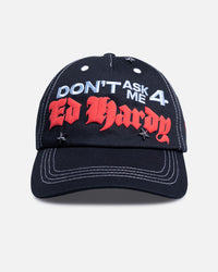 Ed Hardy Chrome Strapback Black