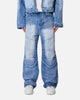 MNML Panelled Moto Denim Jeans Washed Blue