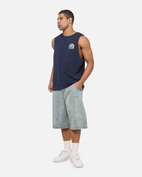 Bleacher Athletic Canberra Raiders NRL Adult Muscle T-Shirt Navy