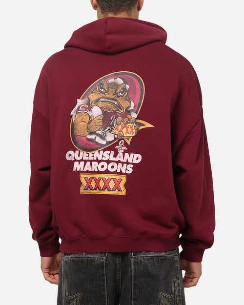 Mitchell & Ness Queensland Maroons XXXX Toad Box Hoodie Maroon