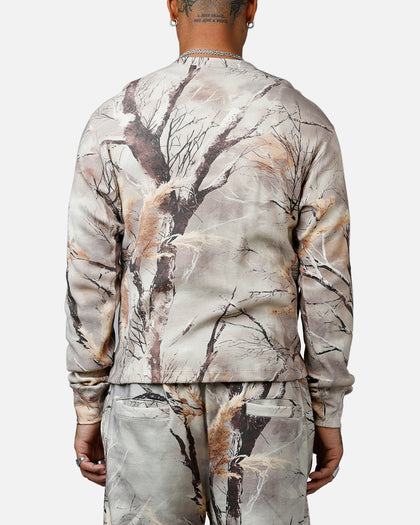 MNML Washed Waffle Thermal Long Sleeve T-Shirt Snow Camo