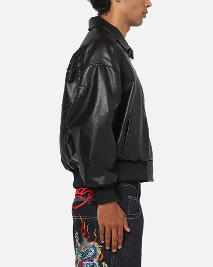 Ed Hardy Studded Bomber Jacket Black